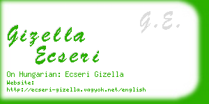 gizella ecseri business card